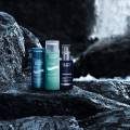 Biotherm Homme´s 3 produkter til hudpleje i blå nuancer.